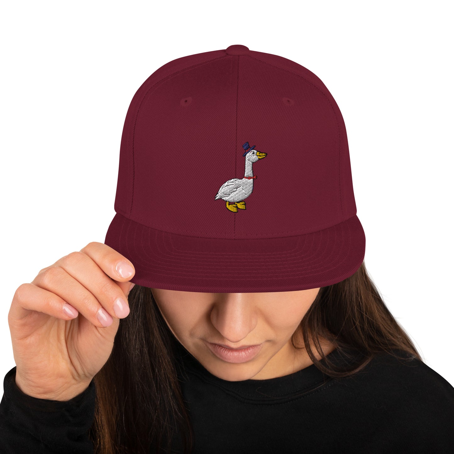 Snapback Cap- Goosebump Goose (Embroidered)