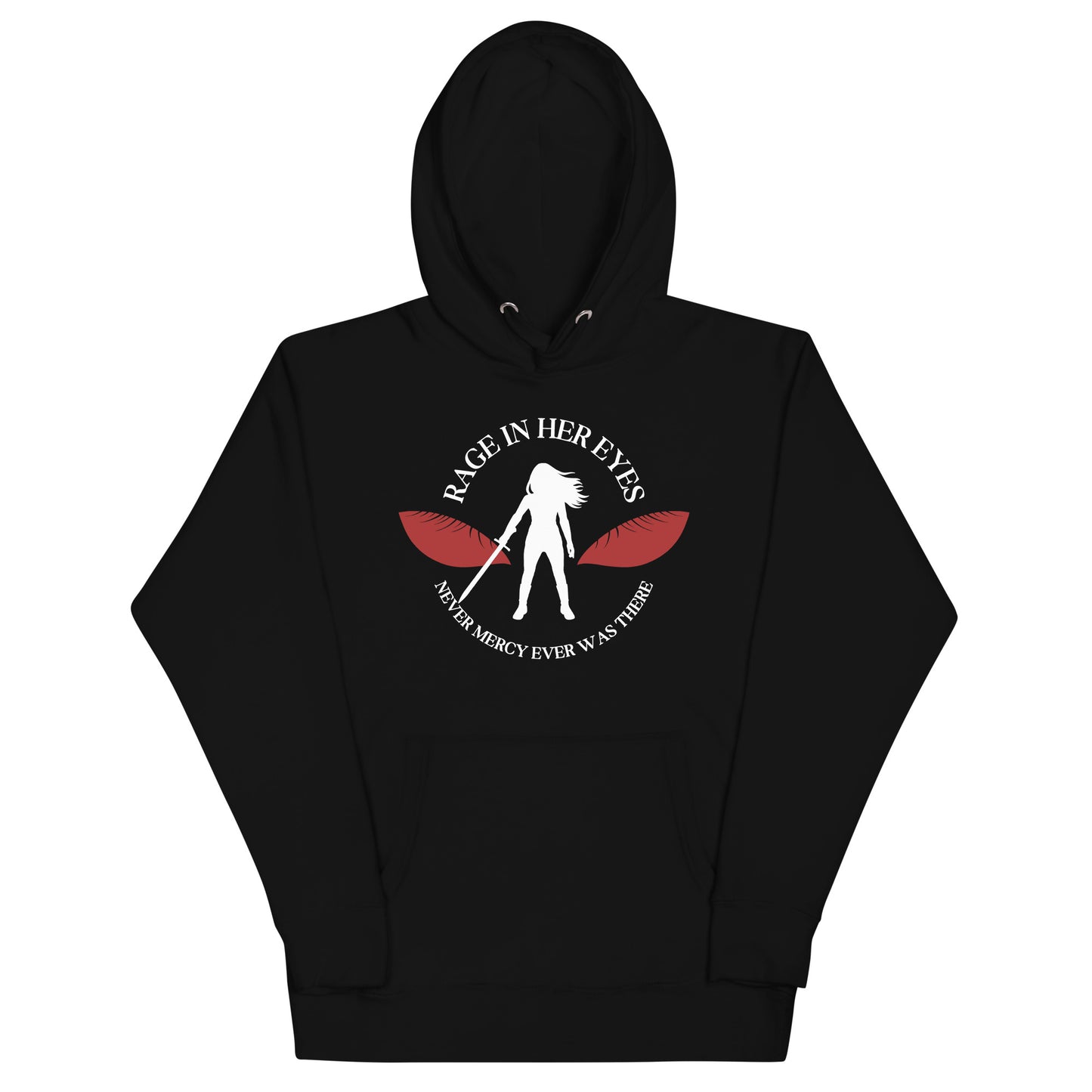 Rage In Her Eyes Hoodie (red eyes)