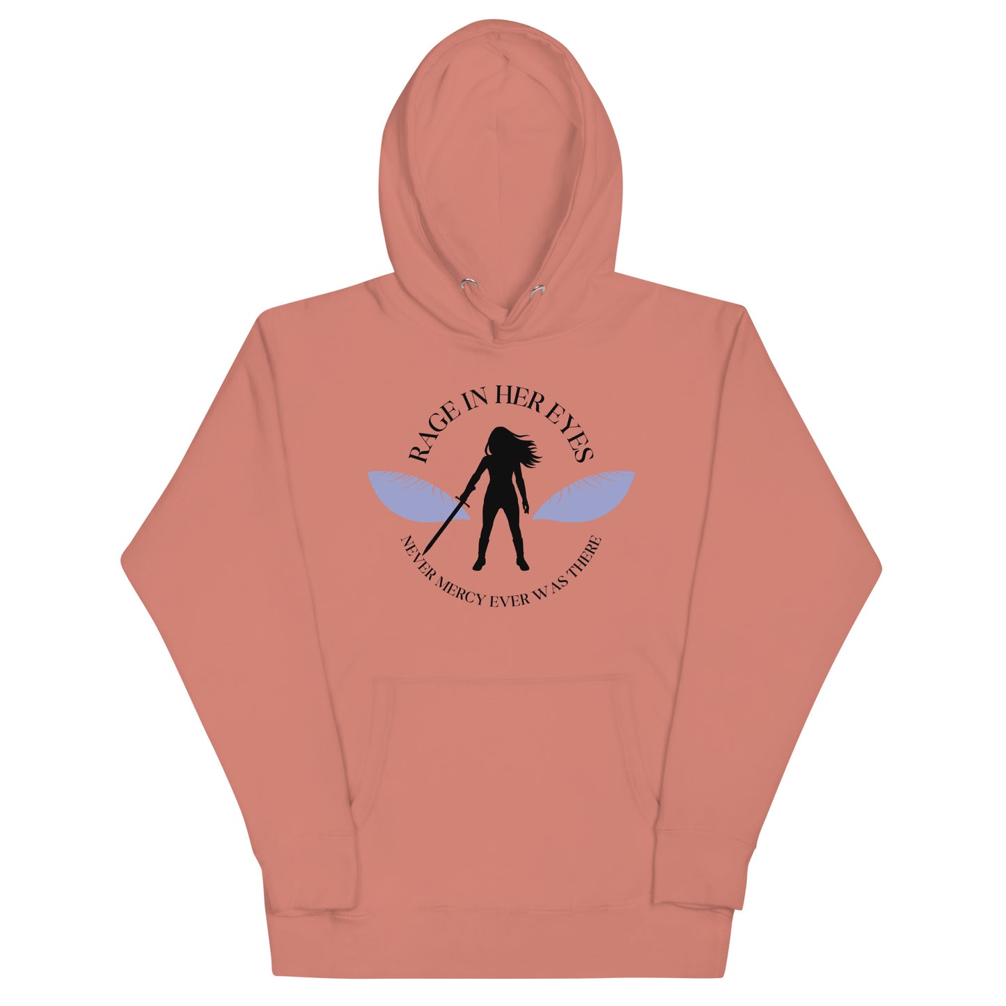 Rage In Her Eyes Unisex Hoodie (blue eyes)