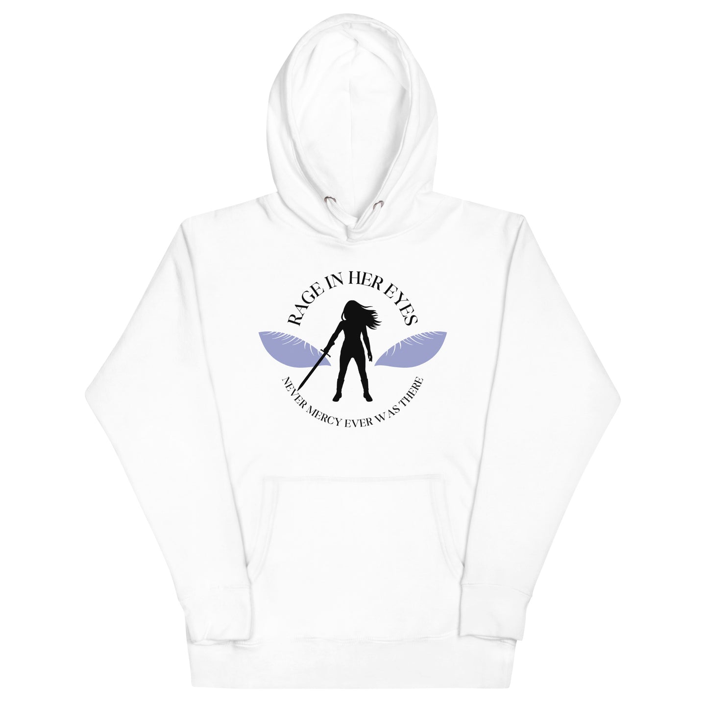 Rage In Her Eyes Unisex Hoodie (blue eyes)