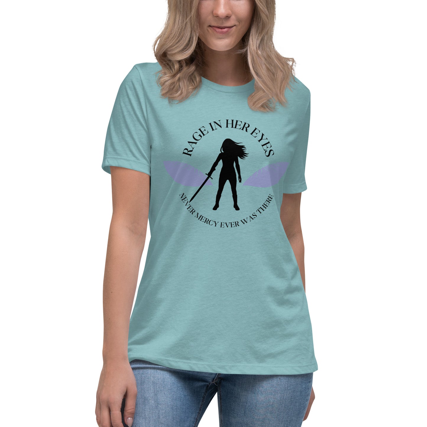 Rage In Her Eyes Unisex T-Shirt (blue eyes)